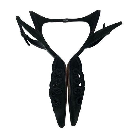 Cole Haan Black Suede Leather Sing Back Heels 8 - Picture 8 of 16